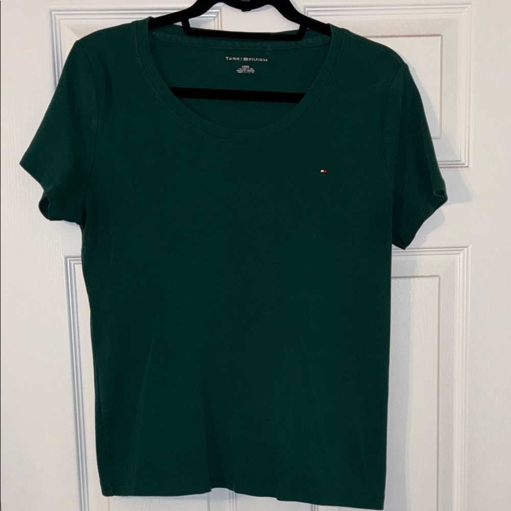 Tommy Hilfiger Women's Dark Green Short Sleeve Tee